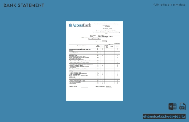 Azerbaijan Access Bank – Beispiel für einen englischen Kontoauszug (Vorschau)